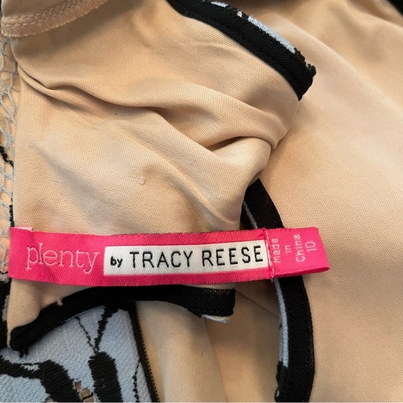 Plenty by Tracy Reese Lin Lace Blue Floral Lace Overlay Dress Size 10 Halter - Picture 6 of 7